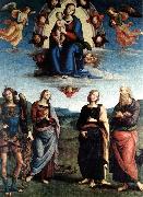 PERUGINO, Pietro Madonna in Glory with the Child and Saints f Spain oil painting reproduction